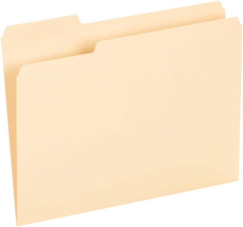 File Folders, Letter Size, 8-1/2" x 11", Classic Manila, 1/3-Cut Tabs in Left, Right, Center Positions, 100 Per Box (65213) - Image 2