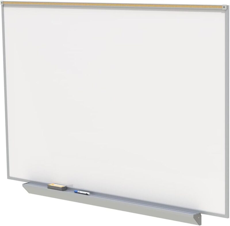 Magnetic Porcelain Projection Whiteboard Aluminum Frame 4'H x 7' 4" W
