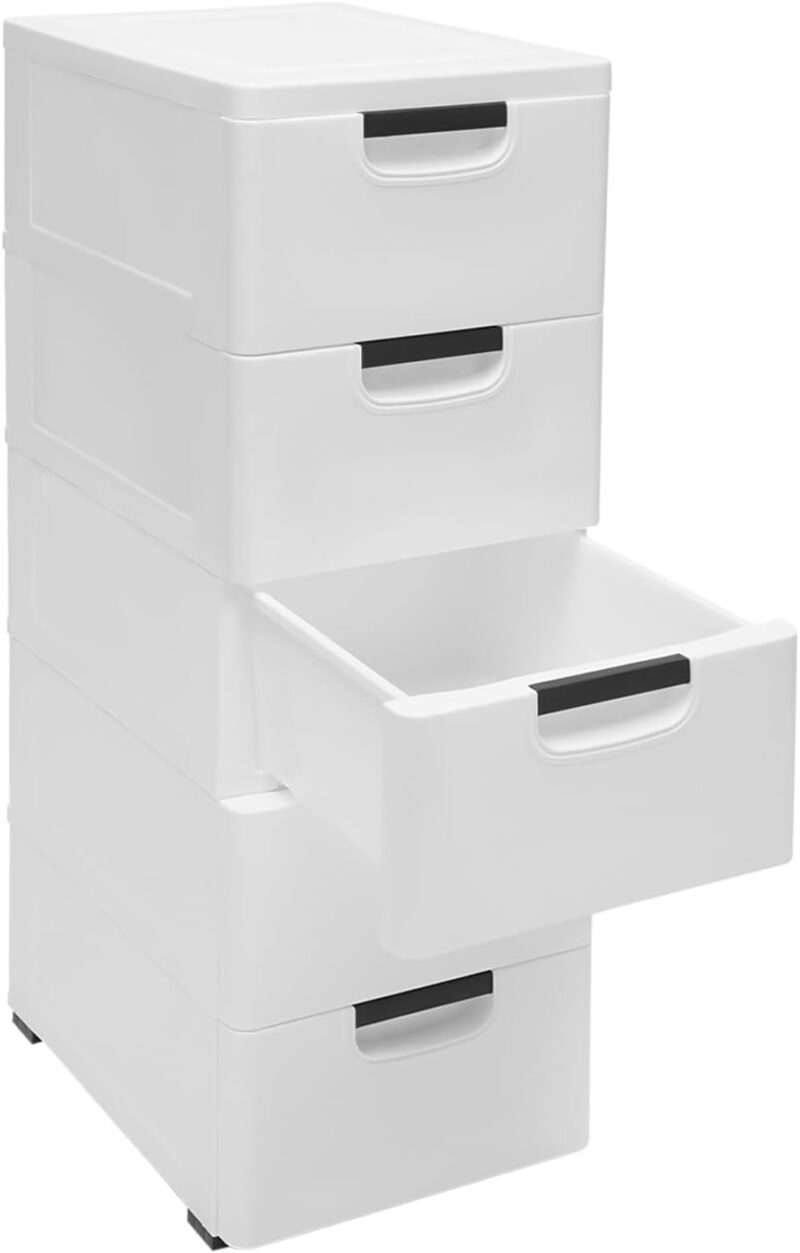 Plastic Drawers Storage Cabinet Mobile Cabinet 15.7"D x 11.8"W x 33"H,Plastic Drawers Dresser Closet Drawers Plastic Storage Bins Home Storage Container Tower,White