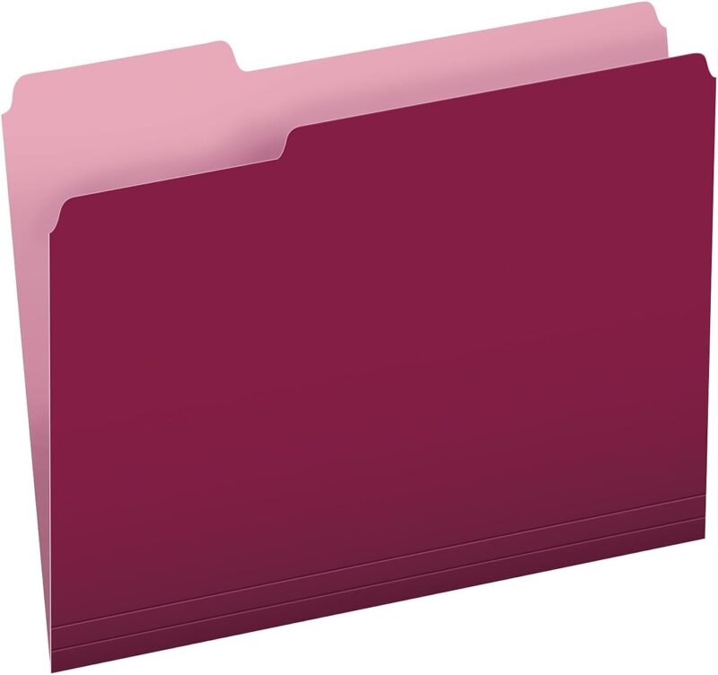 Two-Tone Color File Folders, Letter Size, 1/3 Cut, , 100 Per box (152 1/3 )