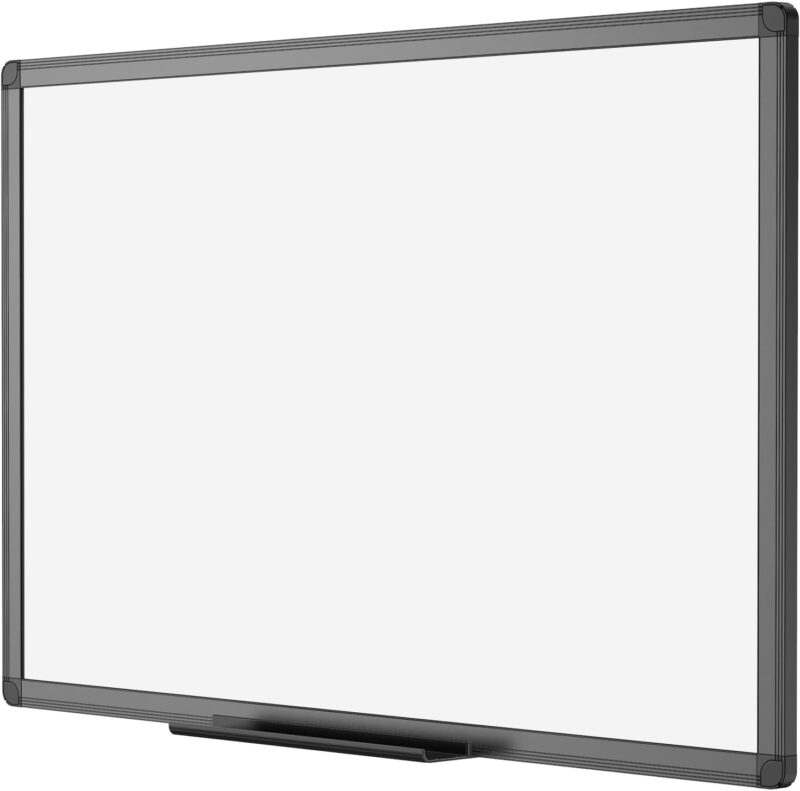 Magnetic Dry Erase White Board 36 X 24 Inches Black Aluminium Frame