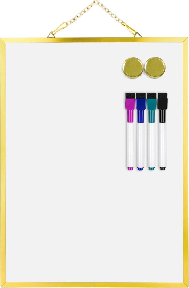 Small Dry Erase White Board 16" X 12"Aluminum Frame Mini Whiteboard Magnetic Board for Wall Office Home Kitchen School.