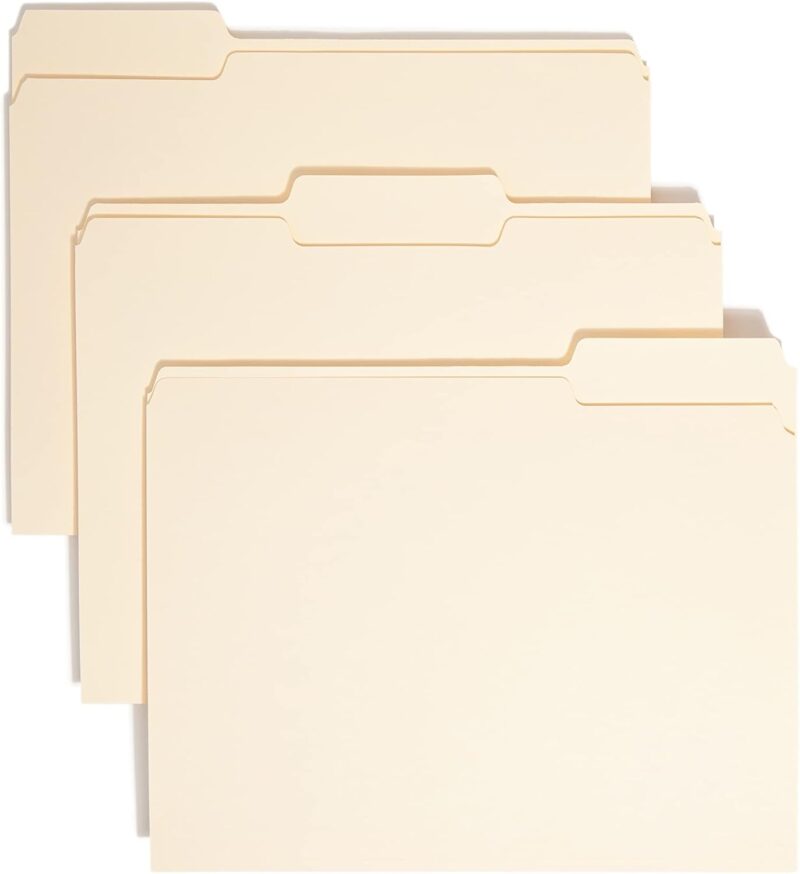 Manila File Folder, 1/3-Cut Tab, Letter Size, Manila, 200 per Box