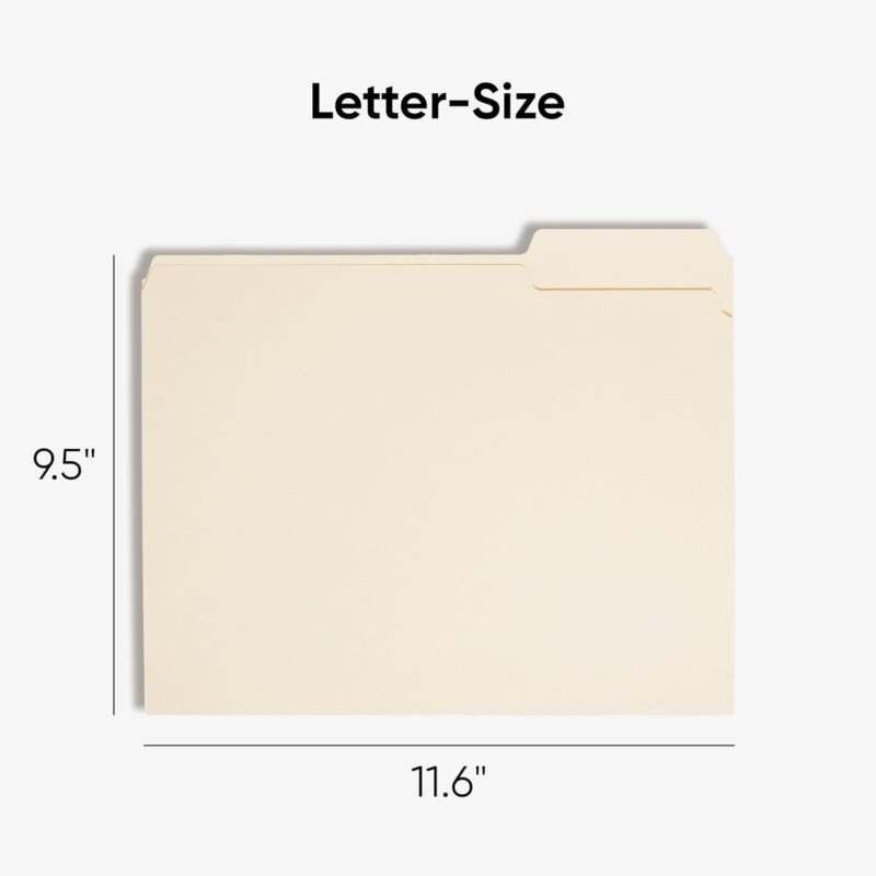 Manila File Folder, 1/3-Cut Tab, Letter Size, Manila, 200 per Box - Image 2