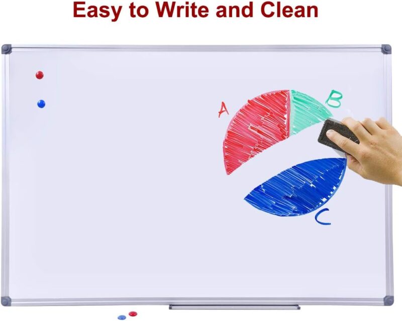 48 x 36-in Magnetic Dry Erase Board with n Tray|Aluminum Frame Wall Mount Large Whiteboard Message Presention White Board for Office & Classroom - Image 2