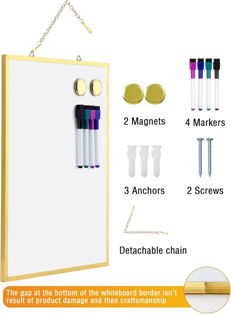 Small Dry Erase White Board 16" X 12"Aluminum Frame Mini Whiteboard Magnetic Board for Wall Office Home Kitchen School. - Image 2