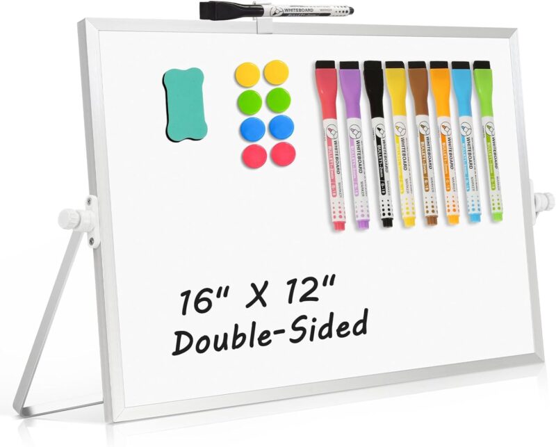 Dry Erase Magnetic White Board 16" x 12" Whiteboard with Small Whiteboard Set for Drawing Office Home School