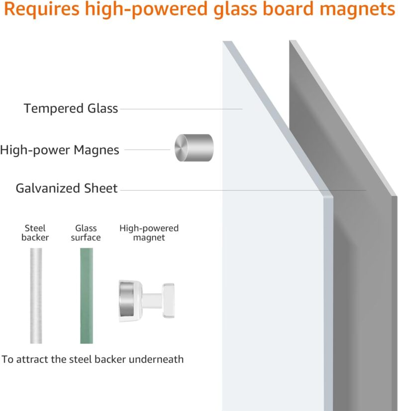 Magnetic White Dry Erase Glass Whiteboard Fraess Infinity 6' x 4' - Image 2