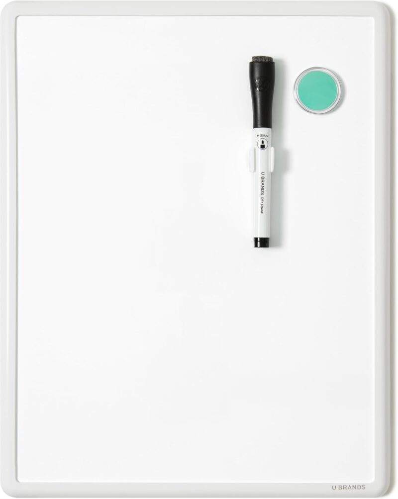 Magnetic Dry Erase Board 11”x14” WhiteFrame Inclus Magnet and Marker
