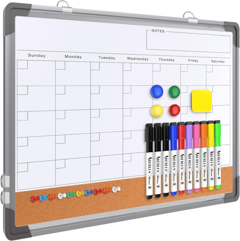 Monthly Calendar Whiteboard Dry Erase k Board Combin for Wall 17"x13" Magnetic Dry Erase Board  White BoardBoard for Office Kitchen Planning Memo School Home