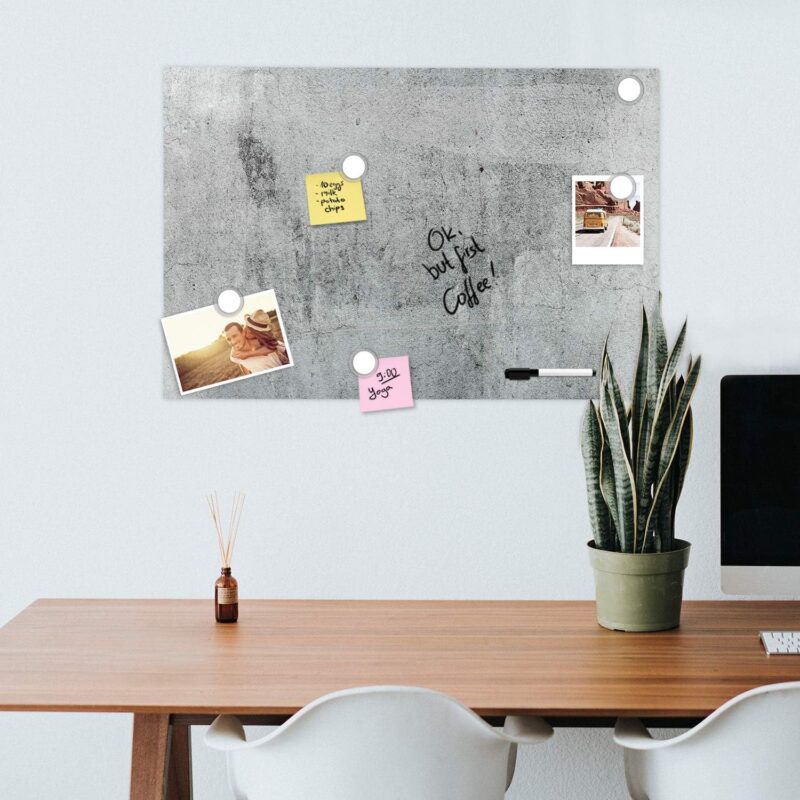 Magnetic Dry Erase Board - 24 x 36 inches ative White Board for Wall with nted sign Inclus 5 Magnets and Marker - Concrete - Image 2