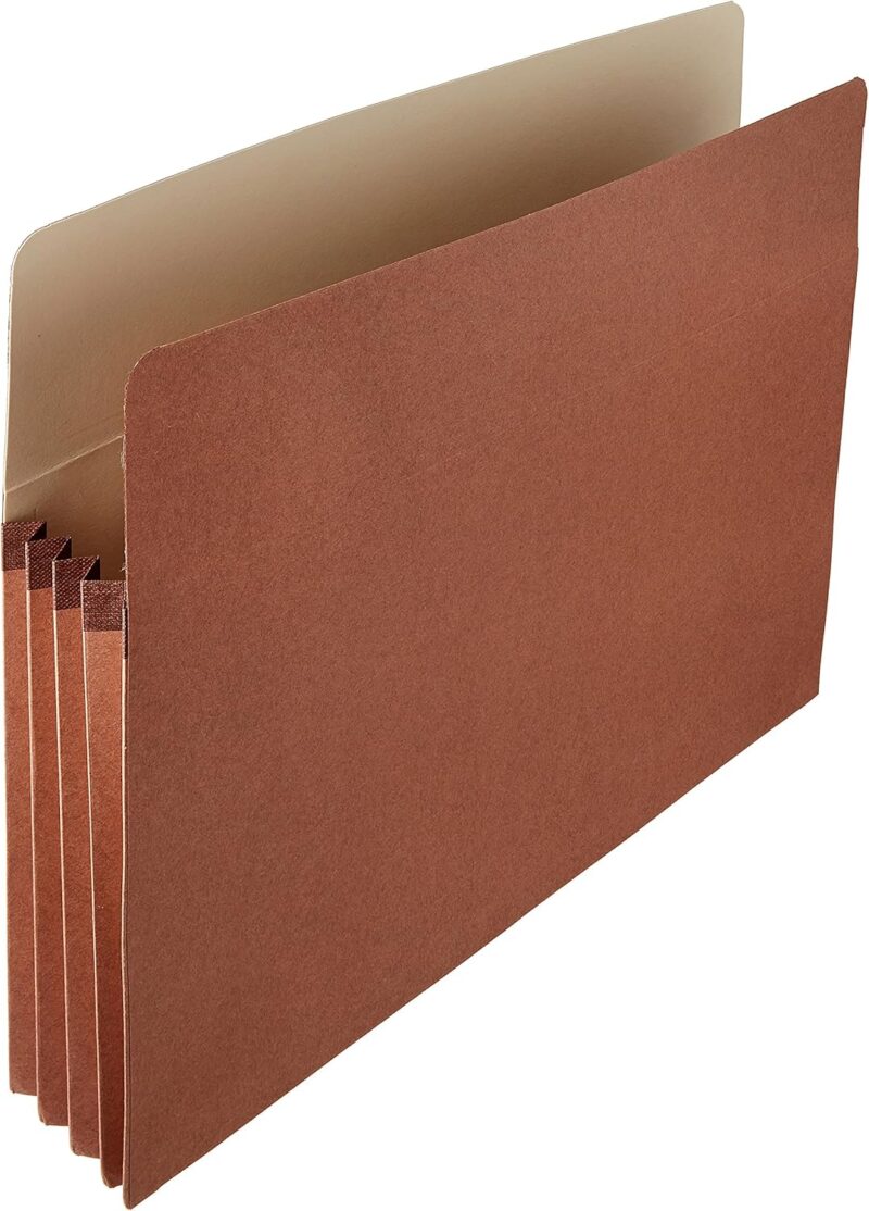 Expanding File Folder Organizer with Pockets, Letter Size, 3.5-Inch Expansion, 25-Pack, 9.5 x 11.75 Inches, Brown